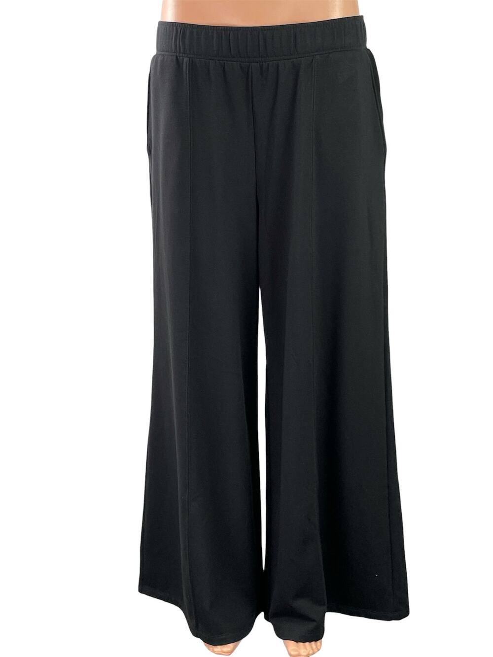Gap Women's Black High Waisted Pleated Wide Leg Baggy Palazzo Trousers Pants M